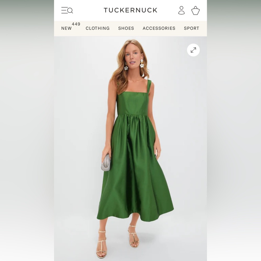 Tuckernuck Green Dupioni Esme Dress NWT